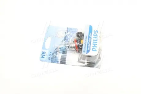 Автолампа WhiteVision Ultra H8 PGJ19-1 35 W темно-голубая PHILIPS 12360WVUB1