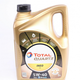 Моторное масло QUARTZ INEO C3 5W40. 3x5 lt (5 л) TOTAL 213790