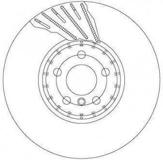 Диск тормозной (1 шт.) BMW 5 (G30) / 7 (G31) "FR D = 348mm" 15 >> TRW DF6891S