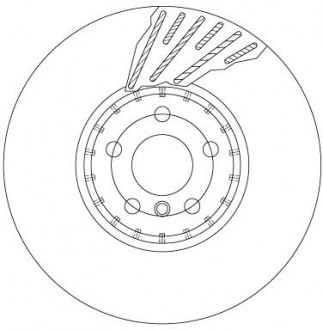 Диск тормозной (1 шт.) BMW 5 (G30) / 7 (G31) "FL D = 348mm" 15 >> TRW DF6890S