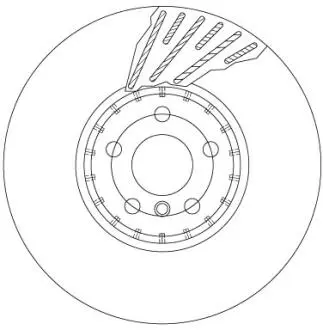 Диск тормозной (1 шт.) BMW 5 (G30) / 7 (G31) "FL D = 348mm" 15 >> TRW DF6890S