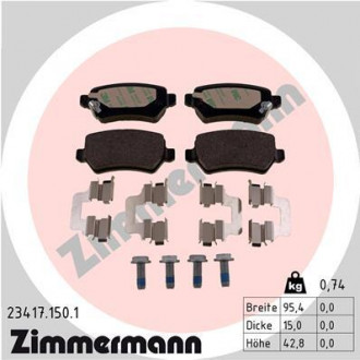 Комплект гальмівних колодок ZIMMERMANN 234171501