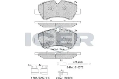Гальмівні колодки ICER 142116-203