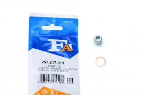 Пробка піддону + ущільнювач Fischer Automotive One (FA1) 257.817.011 (фото 1)