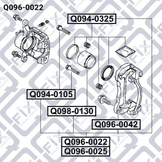 Суппорт тормозной передний правый Q-FIX Q096-0022 (фото 1)