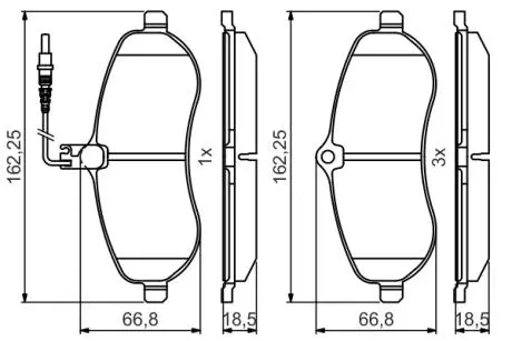 Тормозные колодки дисковые CITROEN / FIAT / PEUGEOT Jumpy / Scudo / Expert &quot;F&quot; 07 &gt;&gt; BOSCH 0986495460 (фото 1)