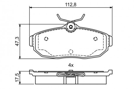 Тормозные колодки дисковые FORD Mustang "R \ '\' 04-10 BOSCH 0986495401 (фото 1)