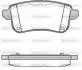 Тормозные колодки задние Megane3 / Scenic3 13-&gt; (с электр. Руч. Тормозом) Woking P12873.10 (фото 1)