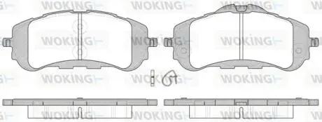 Тормозные колодки передние 308new Bosch (диск 283mm) L = 147.8mm Woking P14593.00