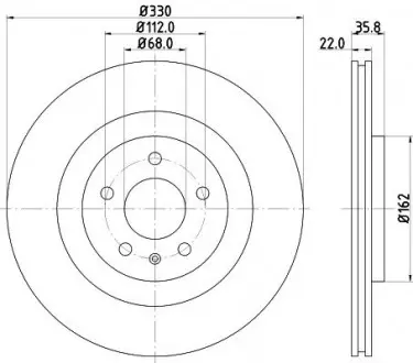 Диск тормозной HELLA 8DD355118021