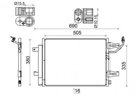 Радиатор кондиционера MAHLE KNECHT AC 509 000S