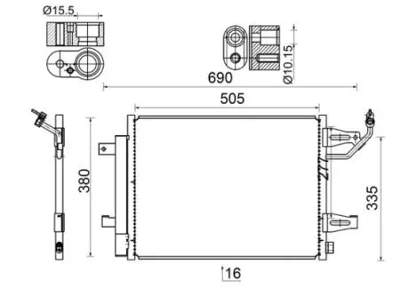Радіатор кондиціонера MAHLE KNECHT AC 509 000S