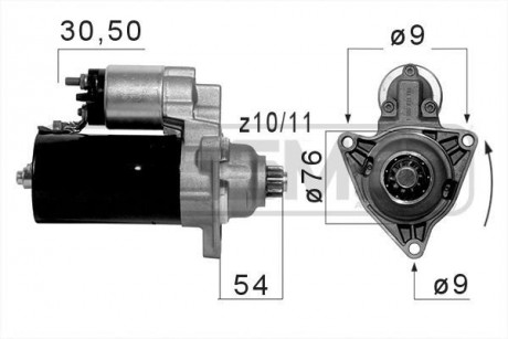 Стартер VW ERA 220054A