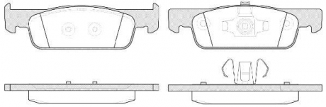 Тормозные колодки передние Logan2 / Sandero2 / Clio4 -> 16 L = 140mm H = 42mm Woking P14403.00 (фото 1)
