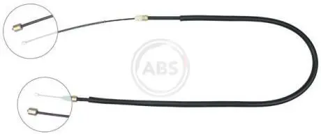Трос ручного тормоза зад. Megane I 95-Л = Пр. (Барабан) (1440/1080) A.B.S K13126