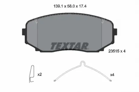 Колодки тормозные TEXTAR 2351503