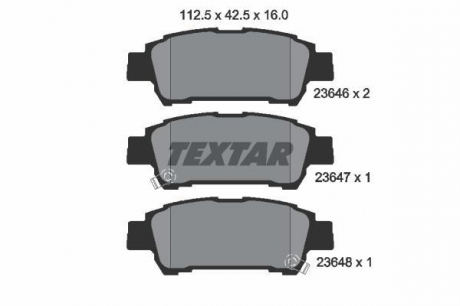 Тормозные колодки TOYOTA Avensis Verso / Previa "R" 00 >> TEXTAR 2364601 (фото 1)