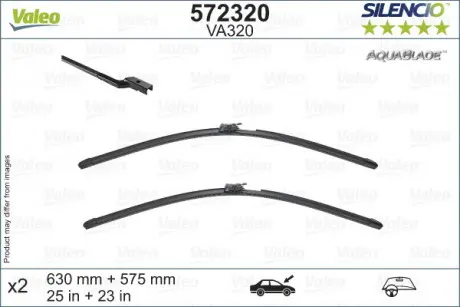 Щетки стеклоочистителя SILENCIO WIPER AQUA 575 + 630 с обогревом MERCEDES S W222 \ '\' 13-20 Valeo 572320