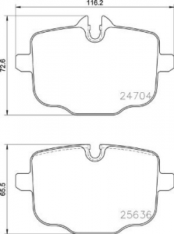 Комплект тормозных колодок с 4 шт. дисков BREMBO P06101 (фото 1)