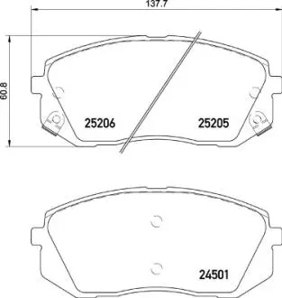 Комплект тормозных колодок с 4 шт. дисков BREMBO P30093