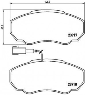 Тормозные колодки дисковые, к-кт. BREMBO P23 091 (фото 1)