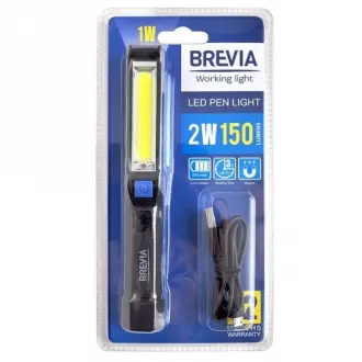 Ліхтарик інспекційний LED Pen Light 2W COB+1W LED 150lm, 900mAh, microUSB, блістер BREVIA 11220