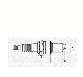 Свічка зпалювання CT6FMR ВАЗ 2108-099, DAEWOO LANOS 1.5 MAGNETI MARELLI 062000771304 (фото 1)