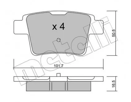 Комплект гальмівніх колодок Metelli 22-0677-0