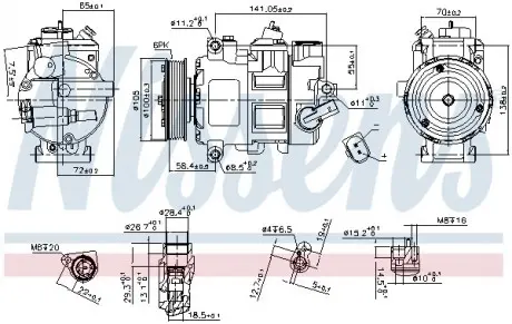Компрессор кондиционера NISSENS 890550