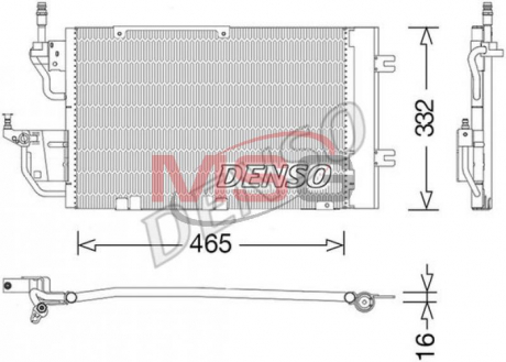 Радиатор кондиционера OPEL ASTRA H 04-14, ASTRA H GTC 05-10, ASTRA H TwinTop 05-10, ASTRA H Van 04-10, A DENSO DCN20037