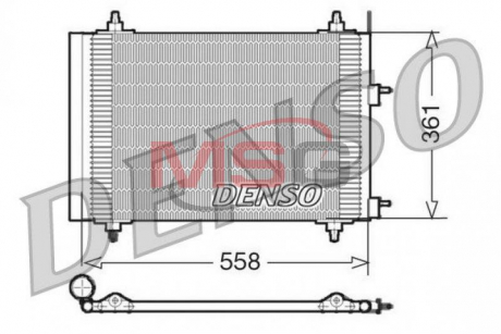 Радіатор кондиціонера PEUGEOT 307 (3A / C) 00-, 307 Break (3E) 02-, 307 CC (3B) 03-, 307 SW (3H) 02- DENSO DCN21015