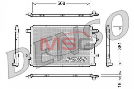 Радіатор кондиціонера AUDI A4 (8E2, B6) 00-04, A4 (8EC, B7) 04-08, A4 (8K2, B8) 07- DENSO DCN02004 (фото 1)
