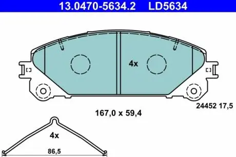 Колодки тормозные керамические LEXUS RX 3,5 09- ATE 13047056342