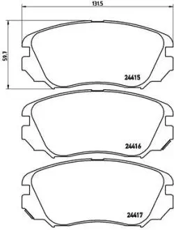 Тормозные колодки дисковые, к-кт. BREMBO P59 054