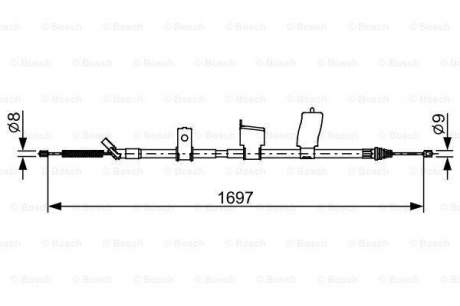 Трос ручного тормоза BOSCH 1987482627 (фото 1)