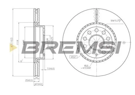 Гальмівний диск перед. Caddy III / IV / Golf / Jetta / Passat / Octavia 05- (312x25) BREMSI CD7305V