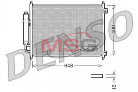 Радіатор кондиціонера NISSAN X-TRAIL (T31) 07-13, X-TRAIL (T32) 13-Н.В. DENSO DCN46001 (фото 1)