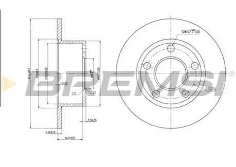 Тормозной диск зад. Passat B5 / Audi 100 / A6 -05 (245x10) BREMSI CD6321S