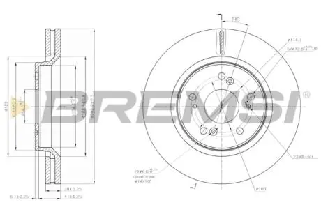 Тормозной диск перед. Honda CR-V III / IV 06- (293x28) BREMSI CD7820V