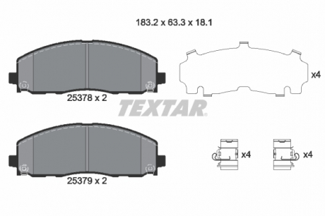 Тормозные колодки дисковые TEXTAR 2537801 (фото 1)