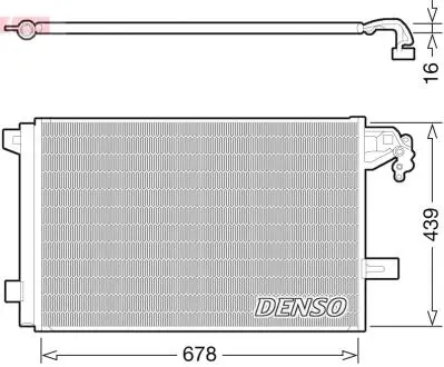 Радиатор кондиционера VW MULTIVAN V (7HM, 7HN, 7HF, 7EF, 7EM, 7EN) 03-15 DENSO DCN32063 (фото 1)