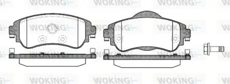 Тормозные колодки передние C4new / DS4 DV6 (без электр. Ручника) Woking P15643.08 (фото 1)