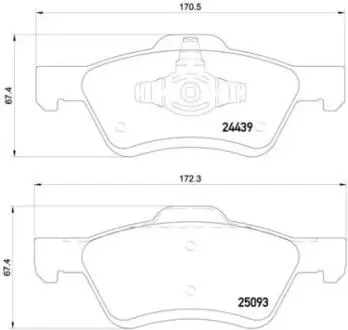 Тормозные колодки дисковые, к-кт. BREMBO P24 159
