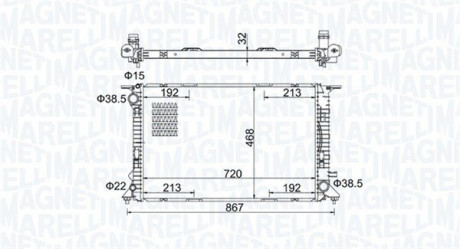 Радиатор системы охлаждения MAGNETI MARELLI 350213195800