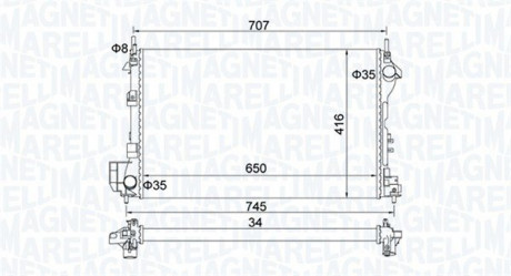 Радиатор системы охлаждения MAGNETI MARELLI 350213195700 (фото 1)