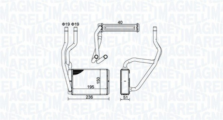 Радиатор печки MAGNETI MARELLI 350218421000