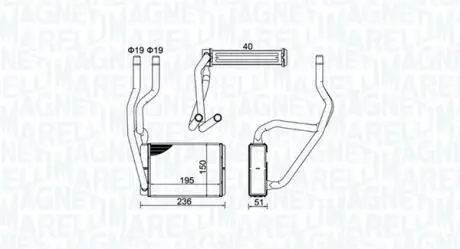 Радиатор печки MAGNETI MARELLI 350218421000