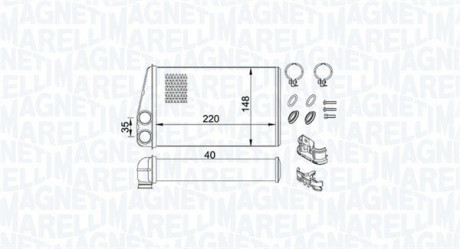 Радиатор печки MAGNETI MARELLI 350218438000