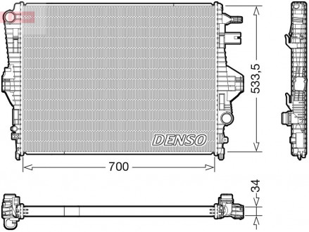 Радиатор PORSCHE / VW Cayenne / Touareg \ '\' 3,0-3,6 "10-18 DENSO DRM32050