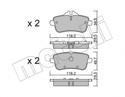 Комплект тормозных колодок с 4 шт. дисков Metelli 22-0968-0